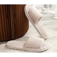 thumbnail image 4 of Cozy Striped Terry Cloth Open - Toe Slippers for Women - Soft, Comfortable, and Stylish Indoor Footwear in Multiple Colors, 4 of 17