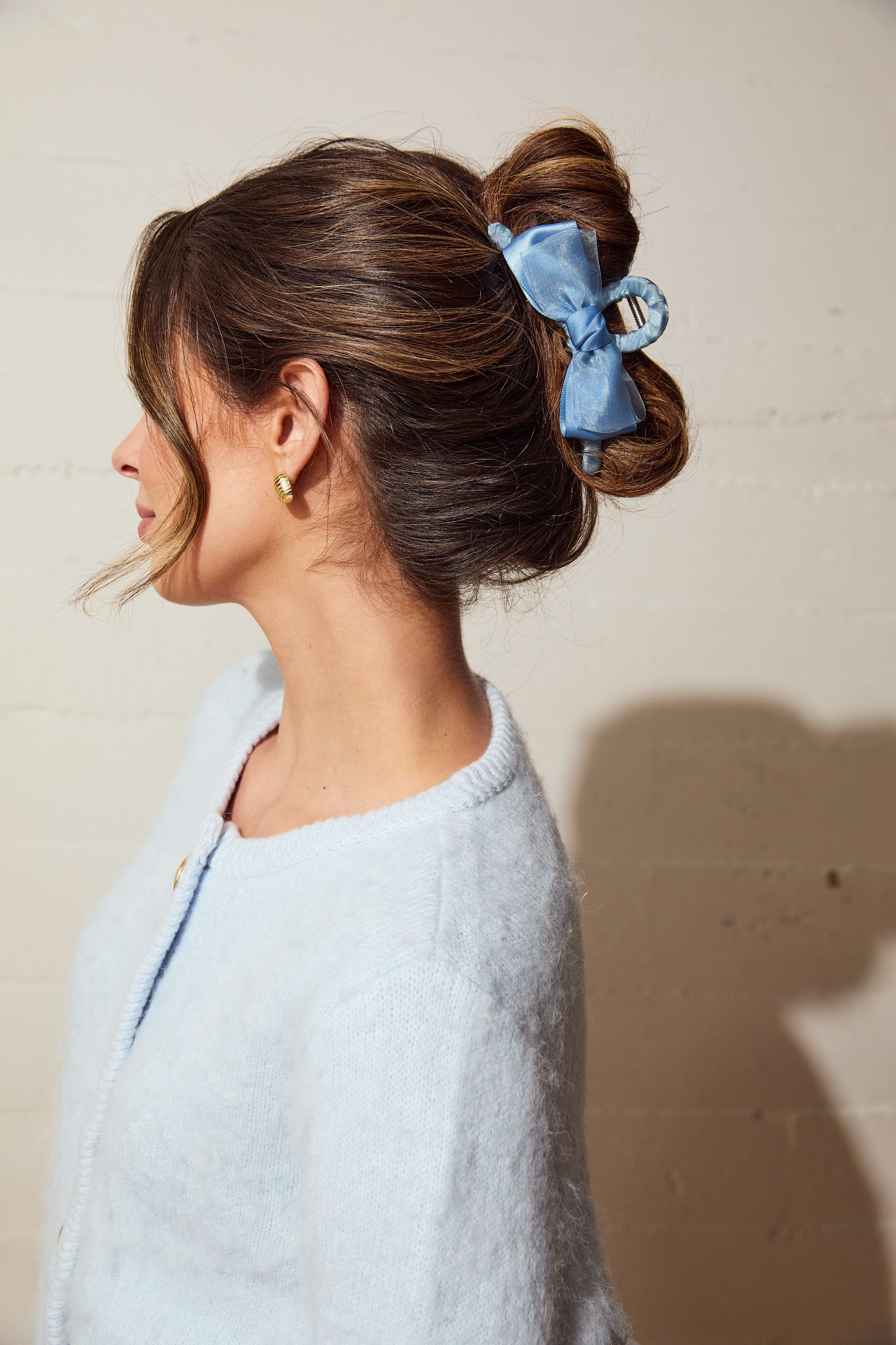 Scunci x Kelsey Anderson Bow Claw Clip, Blue, 1 count