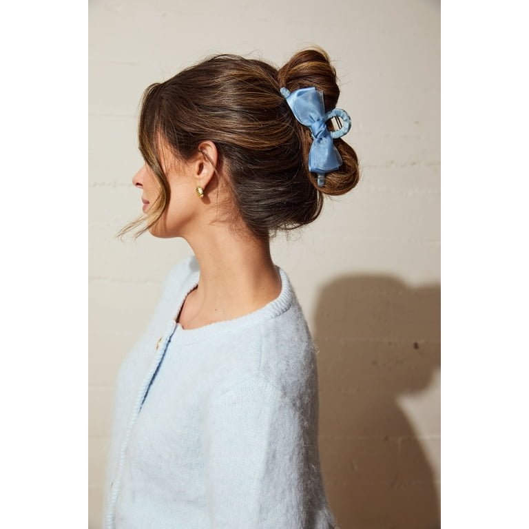 Scunci x Kelsey Anderson Bow Claw Clip, Blue, 1 count - Walmart.com