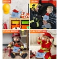 thumbnail image 3 of DolliBu Blue Narwhal Firefighter Stuffed Animal - Super Soft Narwhal Fireman Toy with Red Fireman Hat Outfit, Cute Ocean Life Animal Fire Fighter Doll Plush Toy for Kids and Adults - 12 Inch, 3 of 5