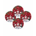 thumbnail image 7 of 13 Inch Round Placemats Set of 4, Christmas Snowman Non Slip Heat Insulation PP Table Mats, Red Xmas Pine Branch Snowflake Red Birds Washable Place Mats for Kitchen Dining Party Table Decor, 7 of 7