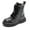 Black B, variant on Boys Girls Waterproof Lace Up Side Zipper Mid Calf Combat Boots Black 11.5 Little Kid