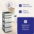 thumbnail image 5 of Open Box Plastic 5 Drawer Medium Home Storage Container Tower, Black Frame, 5 of 10