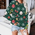 thumbnail image 3 of Gibobby Chaqueta Athletic Mujer holgado a la moda Sudadera deportiva con estampado navideño colorido para mujer, manga larga, cuello Rojoondo, sudadera con capucha (Verde, L), 3 of 5