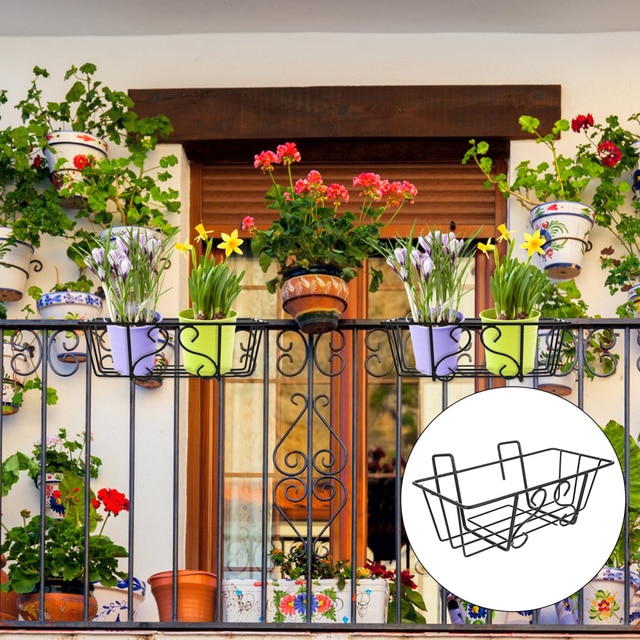 UMMH Planter Plant Flower Balcony Railing Pot Holder Rack Planters