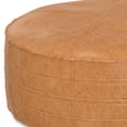 thumbnail image 7 of Simpli Home Brody 32 inch Wide Boho Round Coffee Table Pouf in Distressed Brown Vegan Leather, 7 of 7