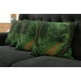 thumbnail image 5 of Ambesonne Tropical Throw Pillow Cover 4 Pack, Jungle Forest Trees, 18", Green Brown, 5 of 5