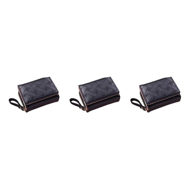 Qarigey Cartera triple a la moda para mujer, bonitas carteras con varias ranuras, monedero de cuero portátil, monedero con cremallera, Type1 NO1