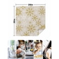 thumbnail image 4 of Christmas Yellow Snowflake Cloth Napkins Set of 6 Reusable Dinner Napkins, Winter Xmas Retro Beige Cocktail Napkin Washable Table Napkins for Wedding/Holiday Party/Baby Shower 20"x20", 4 of 7