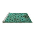 thumbnail image 2 of Ahgly Company Machine Washable Indoor Rectangle Southwestern Turquoise Blue Country Area Rugs, 2' x 3', 2 of 4