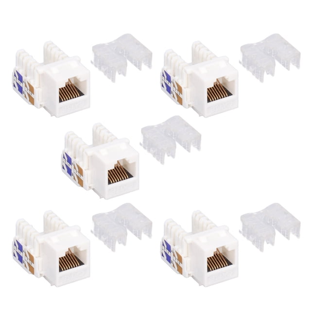 Acoplador De Módulo Ethernet, Módulo De Red ABS Shell CAT5 Montaje Fácil Para Comunicación De Red Para Conexión De Terminal Cergrey 5 piezas