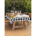 thumbnail image 3 of Outdoor Tablecloth with Umbrella Hole for Patio/Picnic/Party/Camping, Yellow Sunflowers Yak Waterproof Table Cloth Rectangle Table Cover Washable, Black White Checkered Pastoral Buffalo (54"x 80"), 3 of 8