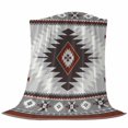 thumbnail image 6 of Gray Red Boho Blanket Soft Cozy Warm Throw Blanket for Couch, Plush Fuzzy Flannel Fleece Blankets for Sofa, Southwestern Ethnic Abstract Geometric Bed Blankets Lightweight Gifts for Women, 40"x50", 6 of 9