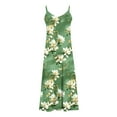 thumbnail image 4 of Women's Long Beach Dresses Spaghetti Straps Summer Sexy V Neck Camisole Maxi Dress - Vintage Floral Print A Line Flowy, 4 of 4