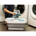 thumbnail image 2 of SAMMART Collapsible Plastic Laundry Basket - Foldable Pop Up Storage Container/Organizer - Portable Washing Tub - Space Saving Hamper/Basket (Rectangular, Grey), 2 of 5