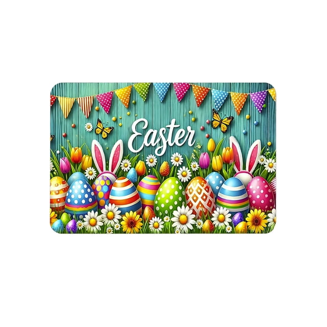 Indoor Welcome Mats for Entryway Easterthemed Doormat 40x60cm Absorbent and Mat Suitable for Spring Home Decor and Entryways Spring Welcome Mat Outdoor