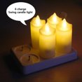 thumbnail image 4 of yeacher 6-Pack LED Flickering Flameless Candles with Remote Control, Warm Yellow Light, Rechargeable Battery, White ABS, 110V US Plug, Perfect for Weddings, Parties, and Festive Decor, 4 of 6