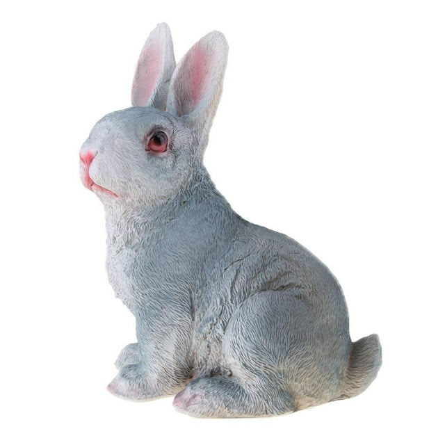 16 estatuas de conejo de estilo, suministros de decoración de animales de jardín, regalo de Navidad Zulema Estatua de conejo de resina