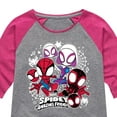 thumbnail image 3 of Marvel Spider-Man And His Amazing Friends - Spidey Friends Stickers - Toddler and Youth Girls Shirt Tail Raglan, 3 of 5