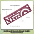 thumbnail image 4 of Uxcell 3pcs Multifunctional Geometric Rulers 15cm Metric and SAE Aluminum Straight Edge Protractor Angle Math Measuring Ruler Geometric Drawings Templates for Drawing Drafting, Dark Red, 4 of 7