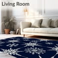 thumbnail image 2 of ODIKA 4'x6' Machine Washable Non-Slip Area Rug, Enchanted Snowflake Wonderland Holiday Festive Celebration High Traffic Rug, Blue, 738946, 2 of 7