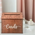 thumbnail image 4 of TABLZONE Brown Rustic Wood Card Box for Wedding Reception Birthday and Bridal Shower, 4 of 7