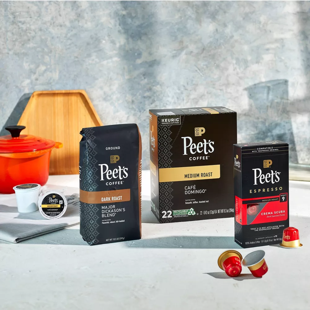 Peet's Decaf House Dark Roast Coffee - Keurig K-Cup Pods - 22ct