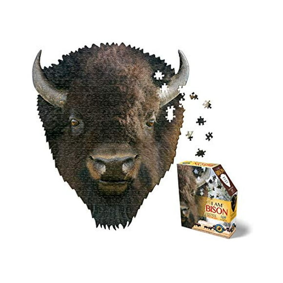 Madd Capp Casse-Tête - Je Suis Bison - 550 Pcs - Casse-Tête en Forme d'Animal Multicolore, 30"H x 25"W
