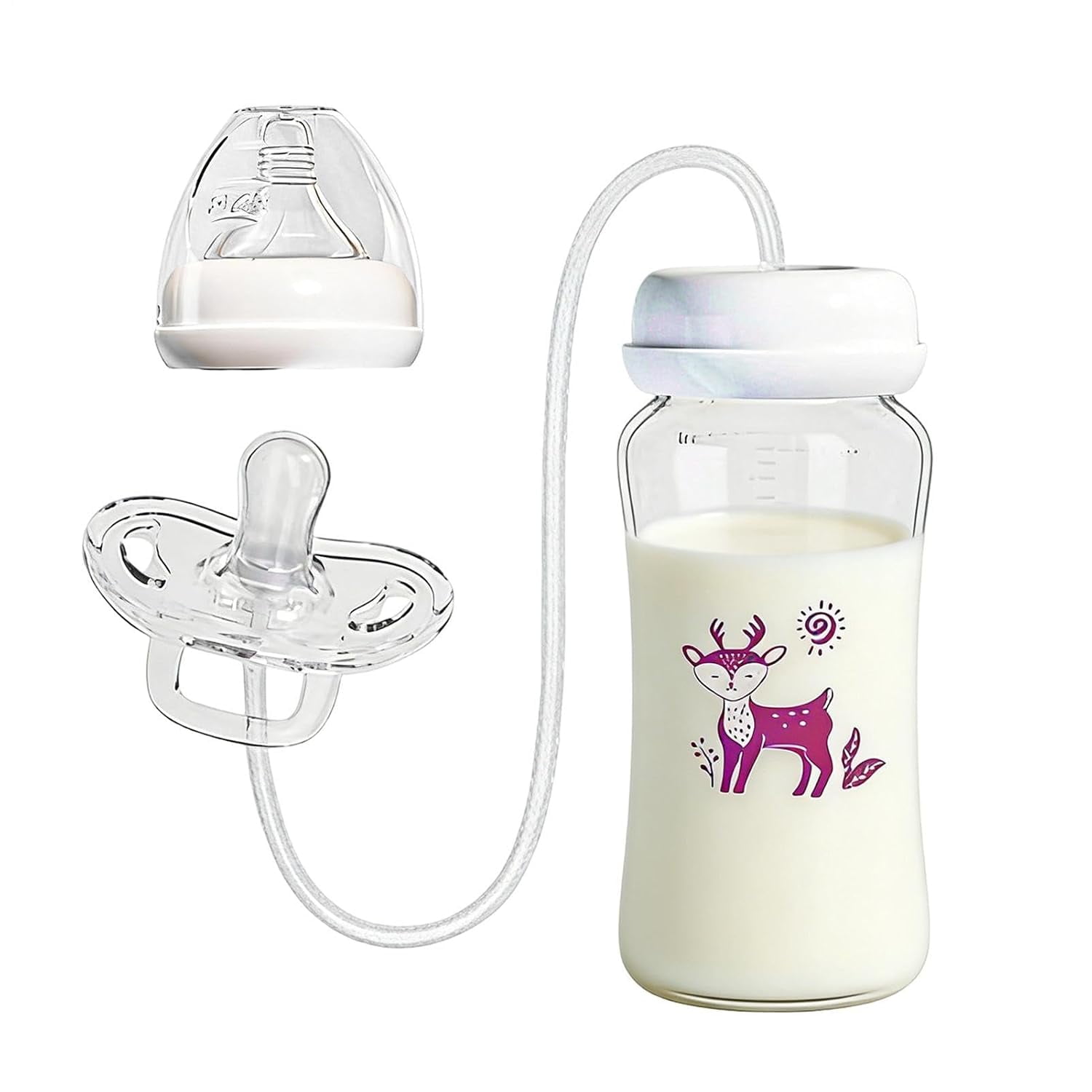 ACDANC Silicone Anti-Colic Portable Adjustable,15 Cm Hands Free Babys Bottle | Adjustable Self-Feeding Training Bottle Holder for Outdoor Travel Daycare Camping Picnic