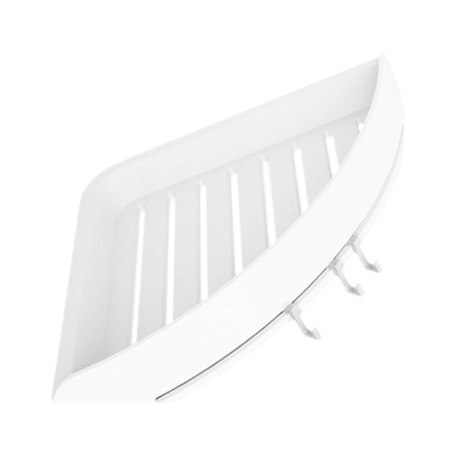 yingyy Bathroom Wall Shelf Shower Gel Bathing Tool Storage Wall Mounted Metal Drain Rack Soap Holder Cup Castor Drain Rack Kitchen Tool White