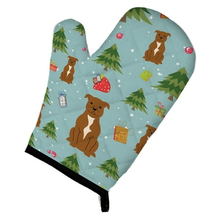 

Christmas Staffordshire Bull Terrier Brown Oven Mitt