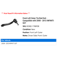thumbnail image 2 of Front Left Outer Tie Rod End - Compatible with 2008 - 2013 INFINITI G37 2009 2010 2011 2012, 2 of 2