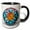 Black/White, variant on 3drose, Pretty Image of Stained Glass Circle Illustration, 11oz Two-tone Green Mug
