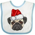 thumbnail image 3 of Inktastic Christmas Pug Dog Santa Boys or Girls Baby Bib, 3 of 4