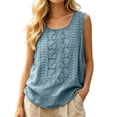 thumbnail image 4 of Lixiuxyad Cute Tank Tops for Women Elegant Embroidered Sleeveless Top For Relaxed Fit Tank With Casual Vibe Without Logo,Blue M, 4 of 7
