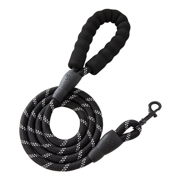 bestolf Dog Leash Nylon Rope Leash 5Ft 6.5Ft 10Ft Leash with Padded Handle for Small Medium Large Dogs Training (Black L)