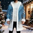 thumbnail image 5 of JHHLSF Christmas Cardigan for Men's Cozy Hooded with Open Front Sweater for Outdoor Winter Xmas Coat Tops with Pockets Light Blue, 2XL, 5 of 9