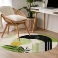 thumbnail image 3 of Area Rug 48in, Mid Century Boho Green Color Block Floor Carpet Living Room Rug, Vintage Abstract Plant Non-Slip Welcome Mat Indoor Rugs for Bedroom Dining Room, 3 of 9