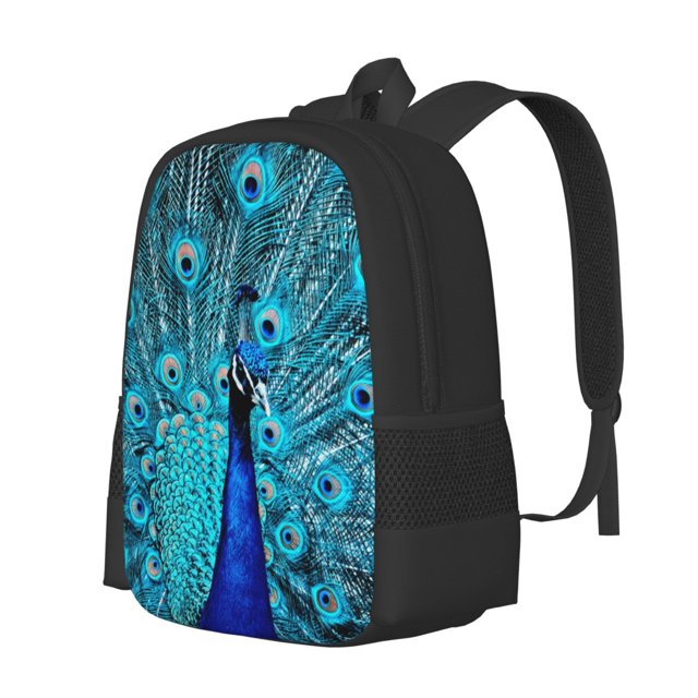 Fotbe Beautiful Blue Peacock Mochila para Hombre y Mujer - Tela Oxford 600D Resistente - Mochila Impermeable de Gran Capacidad para Escuela, Viajes y Senderismo