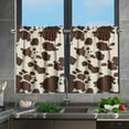 thumbnail image 5 of Brown Cow Print Kitchen Curtains Tiers Set of 2 Rustic Farmhouse Short Window Curtains for Living Room,Bathroom,Office Room Cafe, 5 of 6