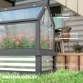 thumbnail image 6 of Raised Garden Flower Bed Kit with Greenhouse, Wooden Cold Frame Planter, 35.5" x 22.5" x 38.25", Gray, 6 of 7