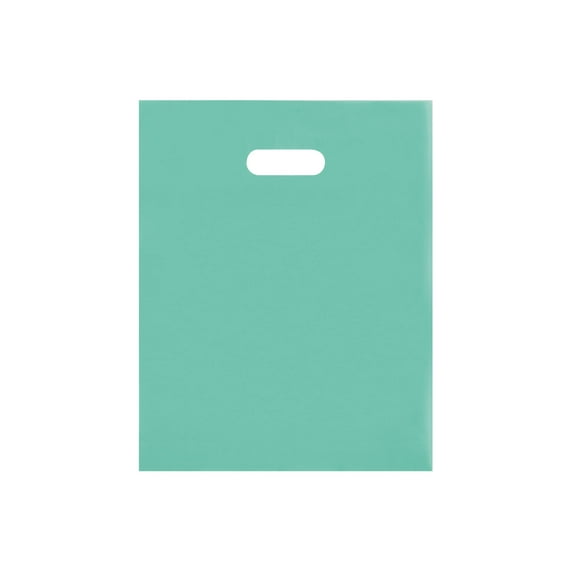 SSWBasics Medium Aqua Blue Frosted Plastic Merchandise Bags - 12” x 15” - Case of 250-