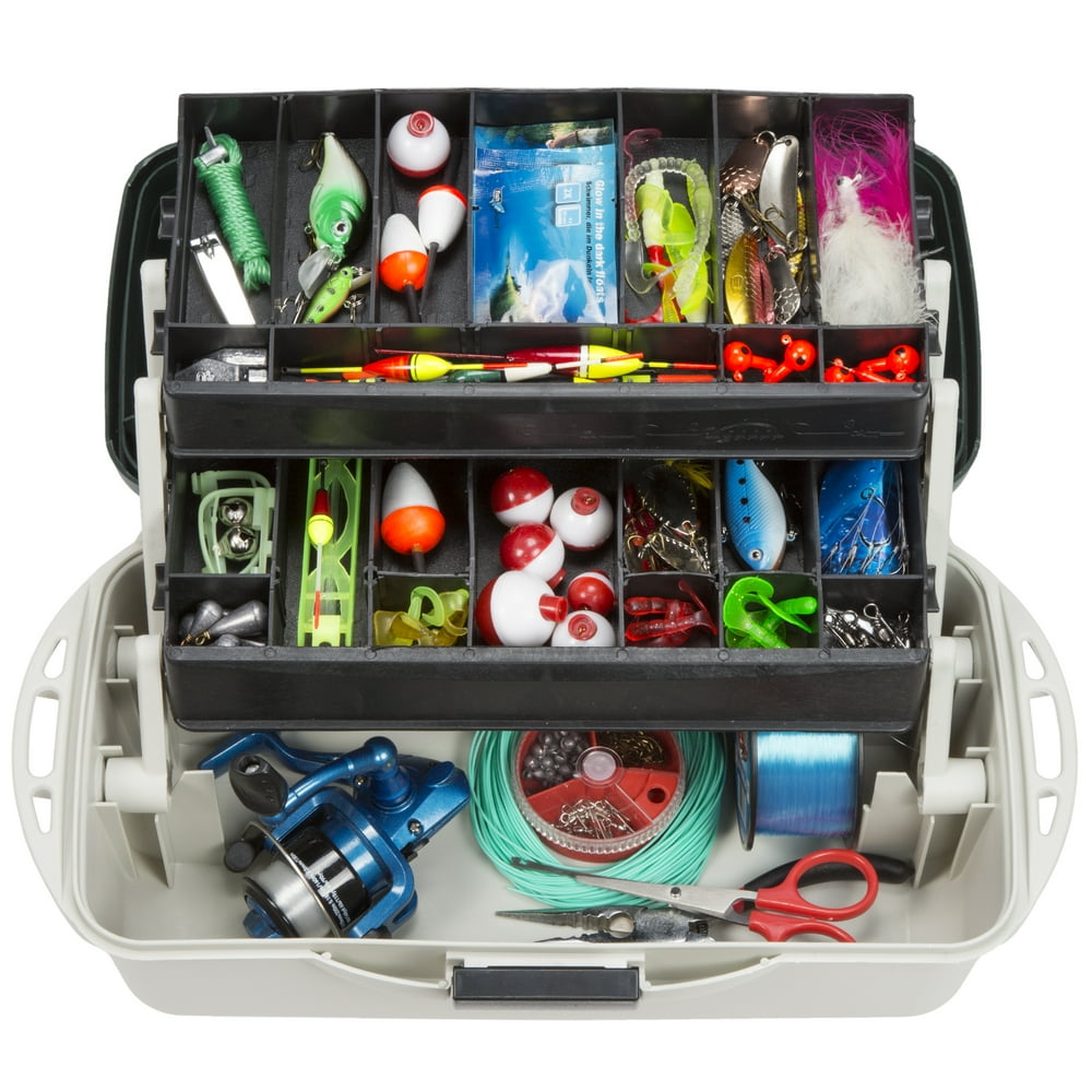 2Tray Fishing Tackle Box Craft Tool Chest and Art Supply Organizer