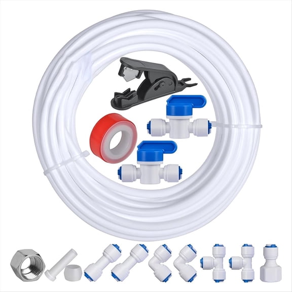 Quaqdae 32.8ft Refrigerator Water Line Kit ,1/4inch OD for Fridge Icemaker Reverse Osmosis System Filter