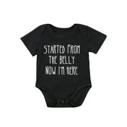 Nokpsedcb Newborn Baby Boy Girl Romper Bodysuit Jumpsuit Summer Outfits Clothes Sunsuit Black 3-6 Months