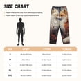 thumbnail image 3 of Kdxio Women's Comfy Stretch Romantic Flower Fox Couple Print Drawstring Pajama Pants-Medium, 3 of 5
