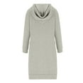thumbnail image 4 of ClodeEU Women's Long Sleeve Hoodie Dress ,Solid Color Pullover Sweatshirt Dress with Pockets Gray,Womens Plus XL, 4 of 6