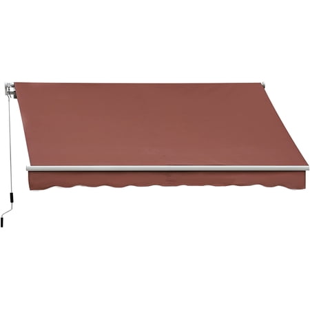 10X8ft Manual Retractable Patio Sun Shade Door Awning Replacement Cover for Outdoor