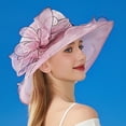 thumbnail image 7 of Fgnfyis Elegant Womens Wide Brim Sun Hat Floral Design Summer Beach Dress Hat for Outdoor Wedding Shower Purple One Size, 7 of 7