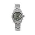 thumbnail image 1 of Pre-Owned Rolex Datejust 26MM 69160 Black Mother of Pearl Diamond Dial Diamond Bezel Stainless Steel Oyster Bracelet 0.9ct, 1 of 8